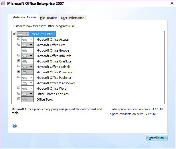 Microsoft office enterprise 2007 reinstall